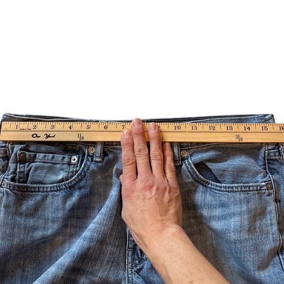 Levis 514 Jeans Mens 32x34 Blue Reg Fit Straight Leg Distressed 100% Cotton FLAW - Picture 8 of 12